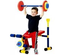 Toddler Dumbbell Set for Kids Ages 3-8, Beginner Exercise Equipment with Barbell and Leg Press, Indoor Outdoor Fitness Toys for Boys Girls