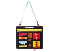 Toddler Early Learning Zipper Release Buckle Tie Shoes Educational Toy for Kids 18 Months to 6 Years Old (Black Puzzle Board)