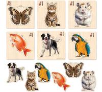 Toddler Educational Toys for 1 2 3 Years Old Boys and Girls - Animals Montessori Jigsaw Wooden Puzzles for Kids - Animals Learning Gifts for 2-4 Years Old - Fun Kids Games