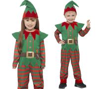 Toddler Elf Costume Child Santas Helper Fancy Dress Girls Boys Kids Xmas New