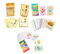 Toddler Flash Cards 36-Card Set Animals/Food/Math Baby Flashcards for Speech Development Heavyweight Cardstock Educational Toys for 1-4 Years (Subtraction, One Size)