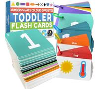 Toddler Flash Cards - Learn Colours, Numbers, Shapes, Opposites on Thick Jumbo Flashcards for Early Learners - Teacher Designed for Preschool, Nursery & Reception