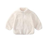 Toddler Fluffy Winter Faux Fur Coat Little Boys Girls Long Sleeve Jacket Newborn Zip up Outwear Baby Stand Collar Thick Warm Clothes Little Kids Warm Fleece Jacket Casual Button Overcoat 1-5 Years
