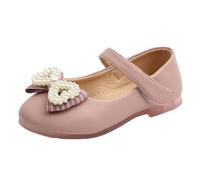 Toddler Girl Dress Shoes Little Girl ary Jane Shoes with Pearls Bow lip On Comfort Formal School niform Shoe Wedding a y Casual Soft Walking (Pink, 10 Little Child)