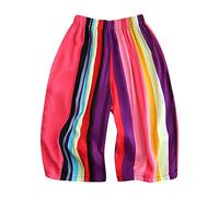 Toddler Girl Hippie Harem Loose Boho Trouser Hippy Colorful Kids Retro Loose Pants Beach Baby Pants Girl Soft Cotton Pants (Hot Pink, 2-3 Years)