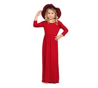 Toddler Girl Long Sleeve Neck Soild Loose Casual Daily Wear Long Maxi Princess Dress Size 8 Dress for Girls Red