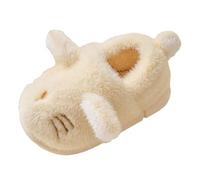 Toddler Girl Plush Slippers Winter Cute Bunny Fluffy Home Warm Shoes Non Slip Thick Bottom Winter Slippers Kids Boys Animal Furry Slippers (Yellow, 6.5 Toddler)