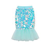 Toddler Girl Sequin Pencil Skirt with Pleated Layered Tulle Mermaid Tail Skirts Sparkly Elastic Waist Kids for Birthday Princess Party Green 110