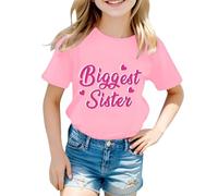 Toddler Girl Shirt Bigger Biggest Sister Tshirts Short Sleeve Tees 2-10 Years Long