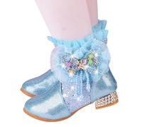 Toddler Girls Booties Little Kid Short Boots Fashion Footwear for Children Comfortable Durable Design Ideal for Daily Wear and Outdoor Play (Blue, 2 Big Kids)