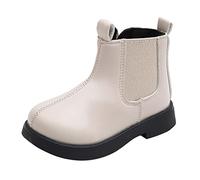 Toddler Girls Boots Small Kids Shoes Short Boots Girls School Leather Shoes Ankle Boots Short Autumn and Winter Boots, beige, 8.5 UK