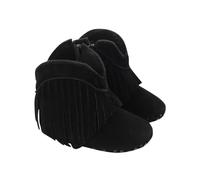 Toddler Girls' Boots Suede Cowboy Tassel Ankle Boots, Vintage Flat Heels Side Zippers walking Shoes princess school Booties winter fall outdoor footwear