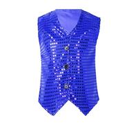 Toddler Girls Boys Casual Sequin Glitter Costume Party Carnival Gown Sleeveless Vest Top Blue 6 7 Years