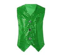 Toddler Girls Boys Casual Sequin Glitter Costume Party Carnival Gown Sleeveless Vest Top Green 5 6 Years