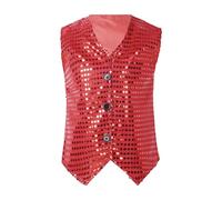 Toddler Girls Boys Casual Sequin Glitter Costume Party Carnival Gown Sleeveless Vest Top Red 4 5 Years