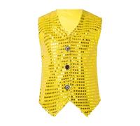 Toddler Girls Boys Casual Sequin Glitter Costume Party Carnival Gown Sleeveless Vest Top Yellow 10 12 Years