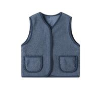 Toddler Girls Boys Fall Winter Sleeveless Zipper Gilet Coat with Pocket Solid Fleece Warm Outwear Vest Little Kids Age 1-5 Years
