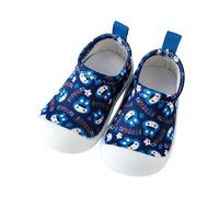 Toddler Girls Boys Kids Casual Shoes Canvas Soft Bottom Breathable Slip On Trainers Socks Shoes, navy, 5/6 UK Child