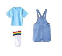 Toddler Girls Denim Overalls with Soft Cotton Top, Adjustable Straps and Snap Closure for Easy Dressing, 2T-7 Years for Daily Wear, Parties, and Graduation (Sky Blue, 2-3 Years)