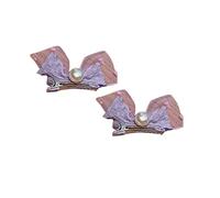Toddler Girls Hair Accessories Sweet Bowknot Colored Polyester Hair Bows One Size Super Elastic Bands with Magical Silk Stockings for Kids Baby Infant Children (Purple, One Size)