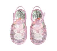 Toddler Girls Jelly Sandals Cute Bunny Soft Flat Non Slip Wide Fit Closed Toe Sandals Kids Arch Support Outdoor Sport Dance Ballet Shoes Beach Summer Casual Lightweight (Pink, 11 Little Child)