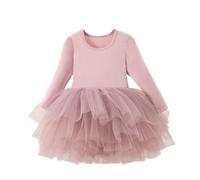 Toddler Girls Multi-Layer Sequin Dance Skirt Ballet Tutu Dresses Long Sleeve Ballet Leotards Dresses for Baby Birthday Flowing Outfit Girls Boho Cute Summer Skirt (G, 4-5 Years)
