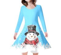 Toddler Girls Red Christmas Dress,Long Sleeve Santa Claus Princess Tulle Dress Party For Kids Newborn Infant Baby Girl Outfit Costumes New Born Clothes Mini Hats (Light Blue,4-5 Years)
