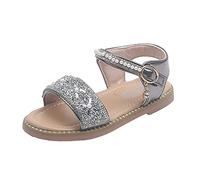Toddler Girls Sandals Easter Flower Girl Dress Shoes Open Toe Little Kid Summer Super Fit Sandals, bronze, 11.5 UK Child