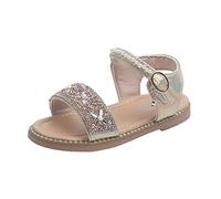 Toddler Girls Sandals Easter Flower Girl Dress Shoes Open Toe Little Kid Summer Super Fit Sandals, gold, 9 UK