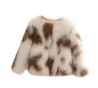 Toddler Girls Shaggy Faux Fur Coat Jacket Fuzzy Lightweight Jackets Warm Thick Coats for Newborn Infant Baby Soft Fleece Long Sleeve Winter Kids Clothes Outerwear (Beige, 2-3 Years)