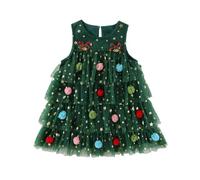 Toddler Girls Sleeveless Christmas Holiday Party Costume Dress with Mesh Skirt for Festive Dance Celebration and Mrs Santa Kids Dresses For My First