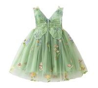 Toddler Girls Sleeveless with Wing Embroider Princess Dress Dance Party Floral Dresses Clothes Dress Pants Girls Size 14 Green