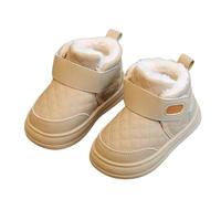 Toddler Girls Snow Boots with Fleece Lined Stay On Socks, Kids House Slipper Warm Winter Crib Shoes Non Slip Booties First Walkers Footwear Daily Use