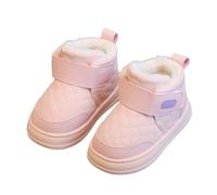 Toddler Girls Snow Boots with Fleece Lined Stay On Socks, Kids House Slipper Warm Winter Crib Shoes Non Slip Booties First Walkers Footwear Daily Use