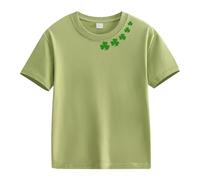 Toddler Girls St Patricks Day Tees Spring Tops Baby Short Sleeve Blouse Clothes Shamrock Print T Shirts Green