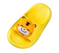 Toddler Girls Summer Bunny Sliders Open Toe Soft Sole Cloud Shower Slippers Kids Non Slip Beach Pool Bathroom Flat Slide Sandals Shoes Girl Lightweight Indoor Outdoor Sliders (Yellow, 12.5 Big Kids)