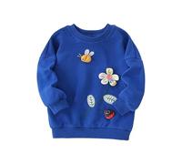 Toddler Girls Sweatshirt Crew Neck Pullover Sweatshirts Crewneck Winter Clothes Christmas Shirt Design Little Sister Matching Fall Autumn Clothing for Season Protection Blue