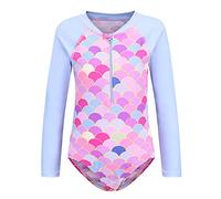 Toddler Girls Swimming Costume Mermaid One Piece Swimsuits Long Sleeve Rash Vest Age 2-3 Years