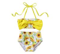 Toddler Girls Two Piece Swimsuit Gerbera Print Swimsuit Summer Beach Swimsuit Gerbera Daisy 4-5T
