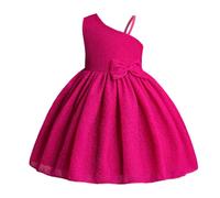 Toddler Glitter Dress Child Girls Pageant Dress Party Bow Knot Sleeveless Cosplay Costume Gown Dresses Girls Squirrel Dress (Hot Pink, 2-3 Years)