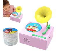 Toddler Gramophone Music Toy for Age 3-6 Years - Interactive Story and Song Player | Retro Phonograph Learning Gadgets, Narrative Disc Set, Sensory Sound Experience, Music Educ
