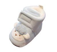 Toddler Grippy Socks Cotton Shoes Autumn and Winter Plus Velvet Thick Foot Anti Drop Boots Barefoot Shoes Baby (Blue, 4 Infant)