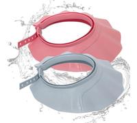 Toddler Hair Washing Shield | 2 Pieces Adjustable Bath Cap Waterproof Soft Silicone Protector, Baby Shampoo Visor Hat, Kids Bathing Hat Adjustable Strap Shield, Shower Cap For Toddler Child Hair Wash