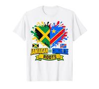 Toddler Half Congolese Jamaican DR Congo Jamaica Flag Kids T-Shirt