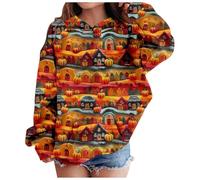 Toddler Halloween Outfit Boys 12-14 Clothes Children Fashion Casual Printed Pocket Long Sleeve Hoodie Sports Hoodie Animal Toddler Girl (Orange, 2-3 Years)