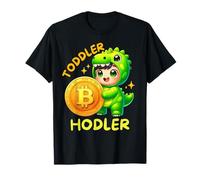 Toddler Holder Funny BTC Bitcoin Investor Crypto Dinosaur T-Shirt