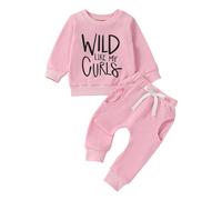 Toddler Infant Baby Boy Fall Winter Outfits 2pcs Long Sleeve Sweatshirt Pullover Letter Print Tops Elasticated Waist Pants With Side Pockets (Red, 3-6 Months)