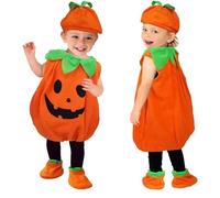 Toddler Infant Baby Girls Boys Halloween Soft Fleece Pumpkin Vest Tops Sets Hat Socks 3PCS Set Costumes Costume Kids Newborn Outfit Pumpkin (Orange, 4-5 Years)