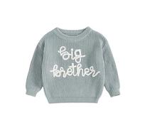 Toddler Kid Baby Boys Sweater Fall Winter Brother Matching Knitted Jumper Long Sleeve Crewneck Warm Knitwear 1-5 Years (Gray, 2-3 Years)