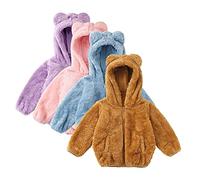 Toddler Kids Baby Girls Boy Cute Bear Jacket Coat with Ears Hooded Fleece Jacket Thick Warm Zip Up Fuzzy Jacket Cute Zipper Thick Hooded Coat (Coffee, 4-5 Years)